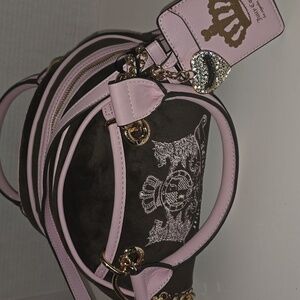 Juicy Couture Pink and Brown Heritage Satchel